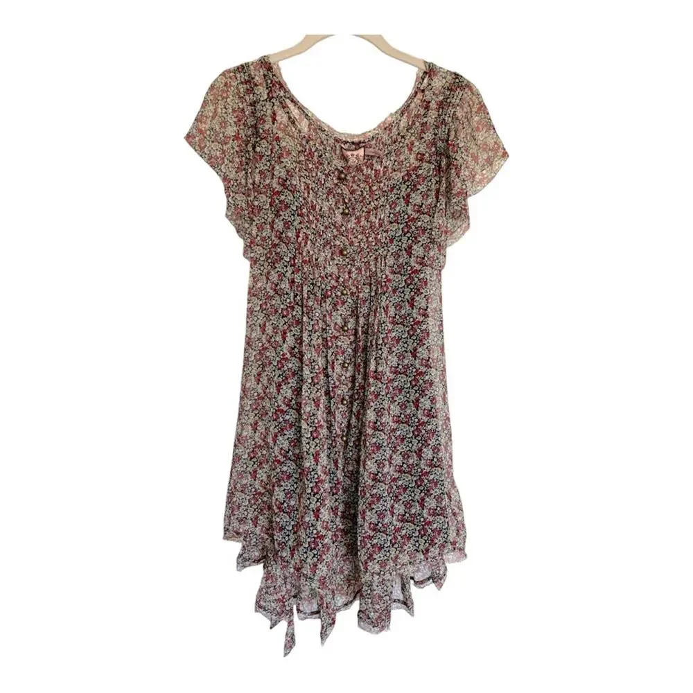 Juicy Couture Silk Felicity Floral Mini Dress in Cherry Size 0 NWT